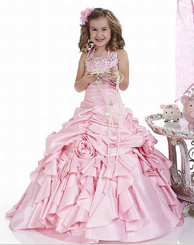 Tiffany Princess Halter Taffeta Girls Pageant Dress 13301 French Novelty