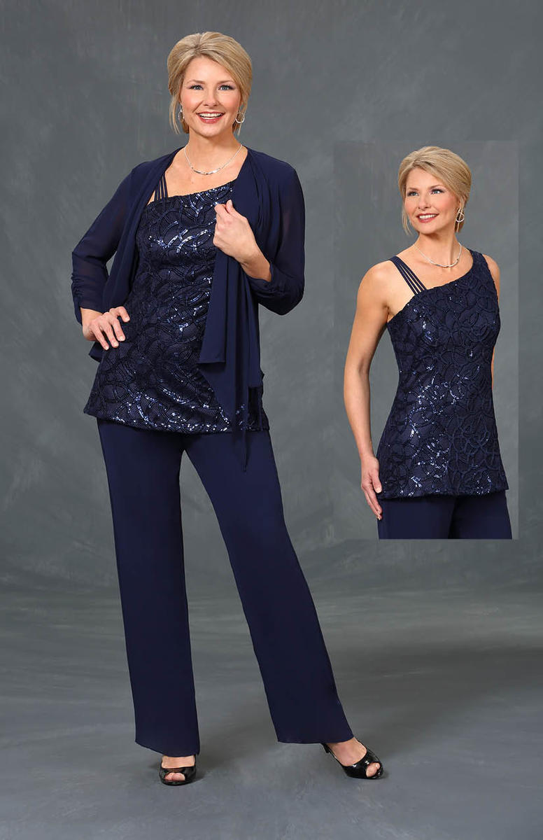 French Novelty Ursula 13322 MOB Pant Suit With Sequin Tunic