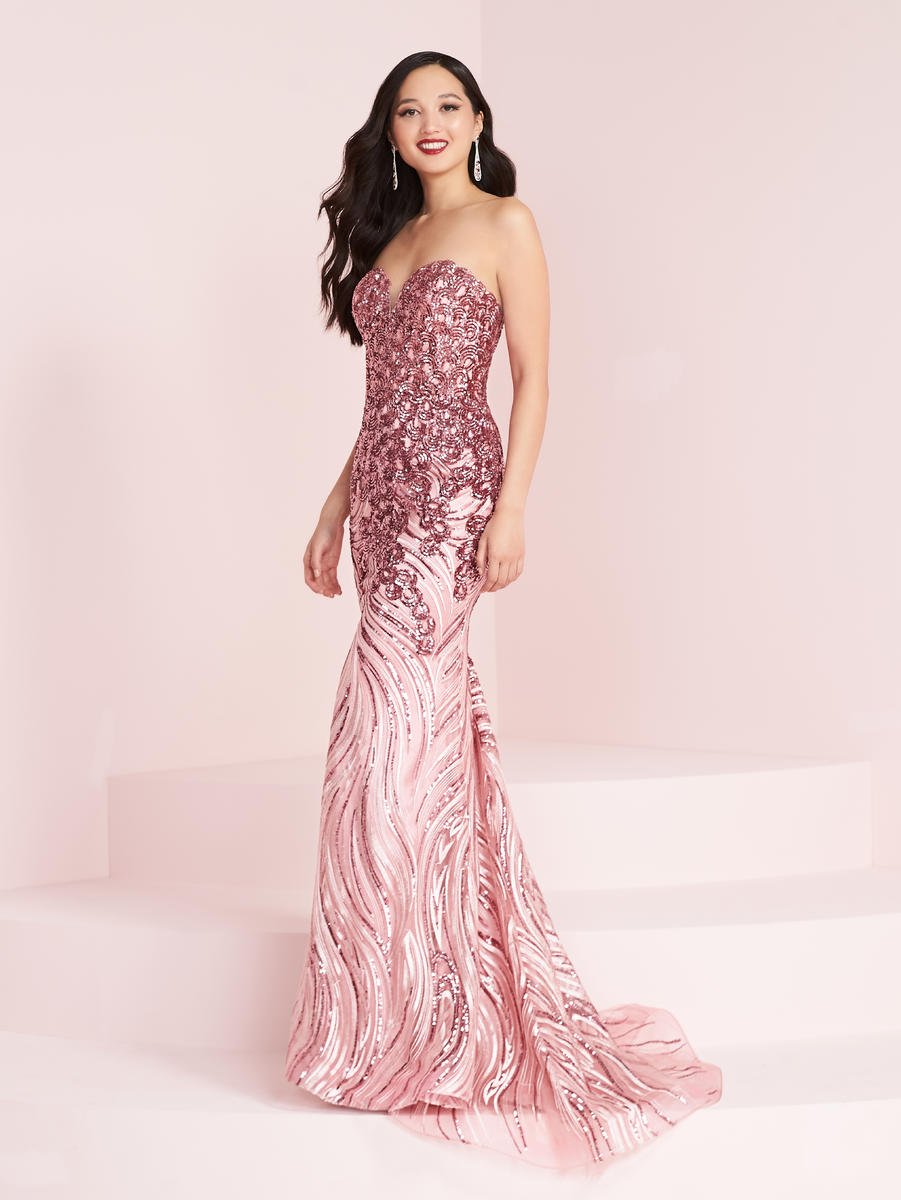 French Novelty Panoply Sequin Embroidered Prom Dress