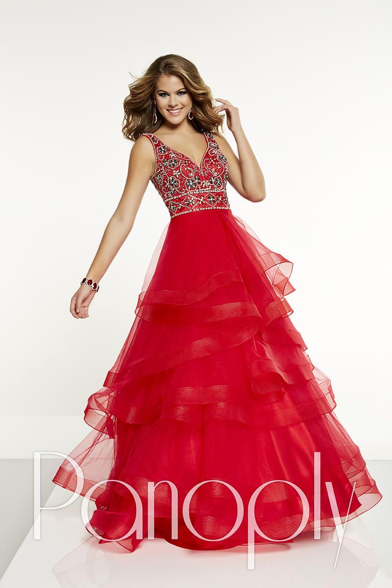 French Novelty Panoply 14859 Layered Tulle Prom Gown