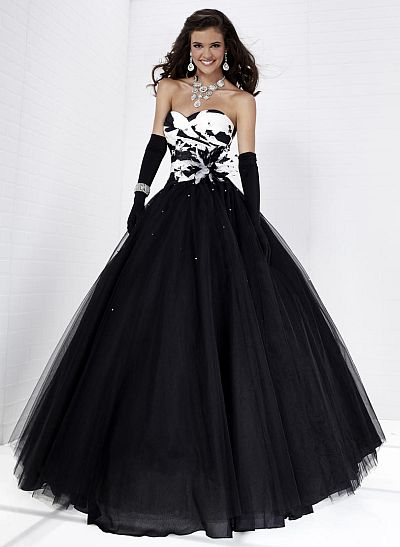 Ball Gowns on Tiffany Designs Presentation Ivory And Black Ball Gown 16871 Image