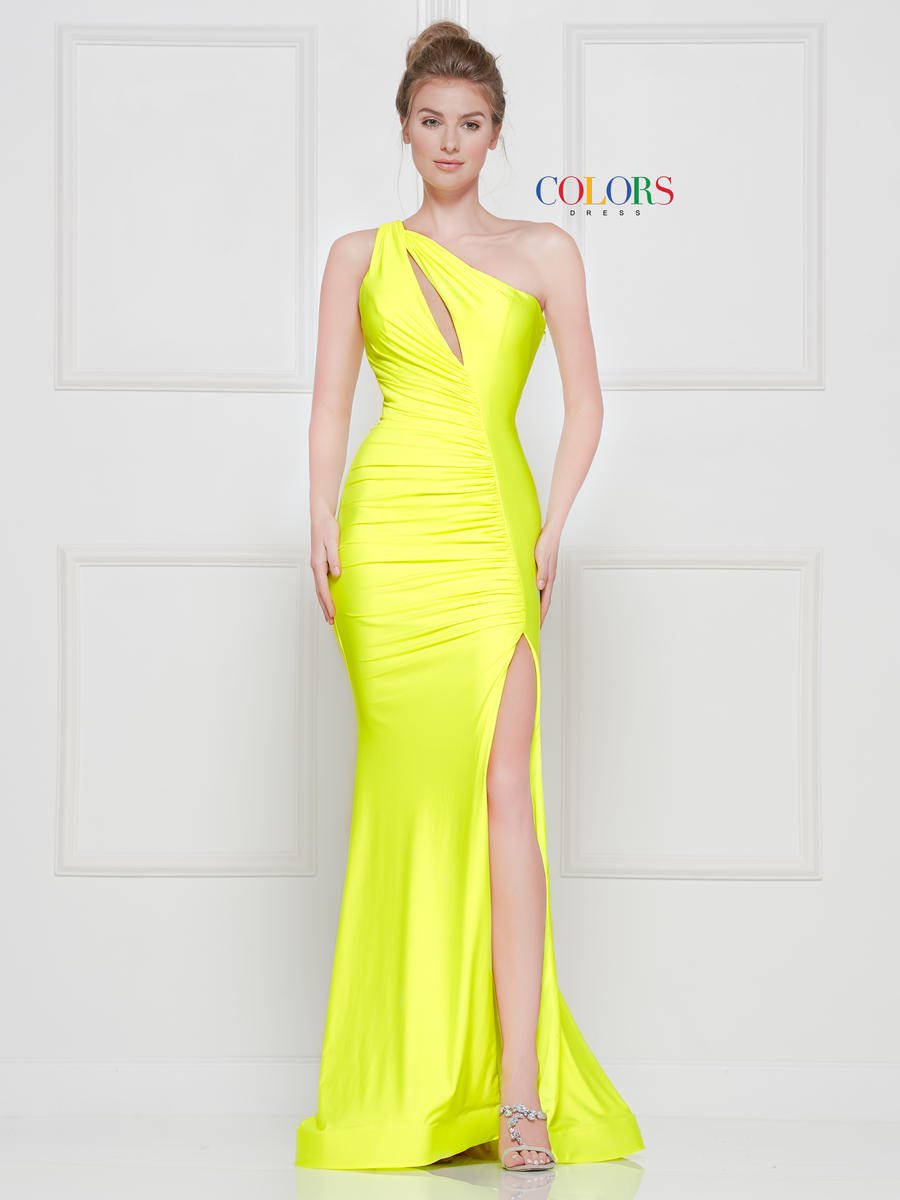 French Novelty Colors Dress 2101 One Shoulder Keyhole Prom Gown