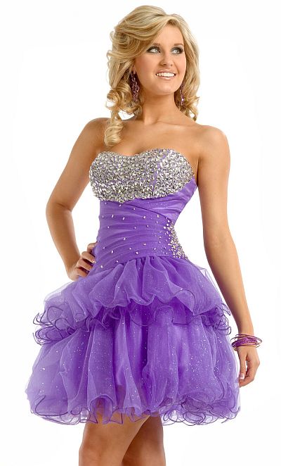 Size 4 Lilac Princess by Party Time Short Prom Dress 2620 image