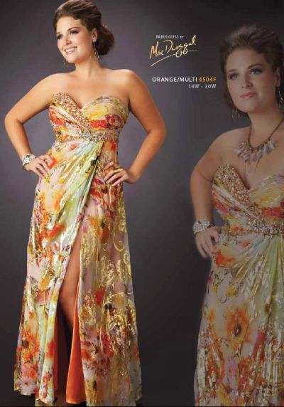 Fabulouss Plus Size Gold Foil Print Prom Dress By Macduggal 4504f French Novelty 2929