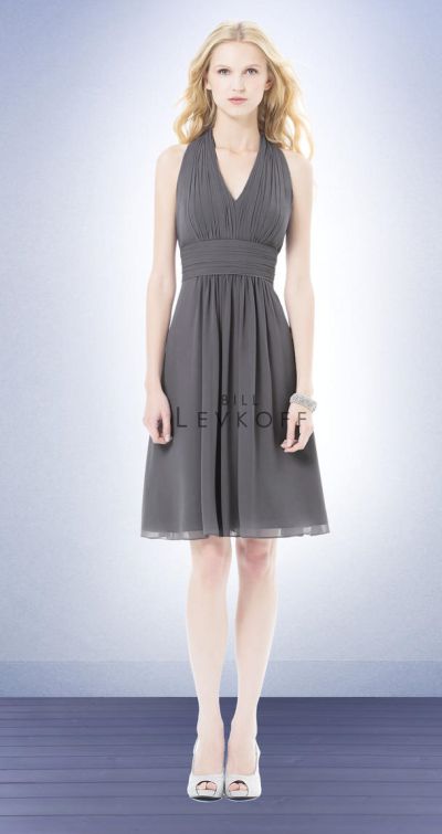 Bill Levkoff 472 Short Chiffon Bridesmaid Dress - French Novelty