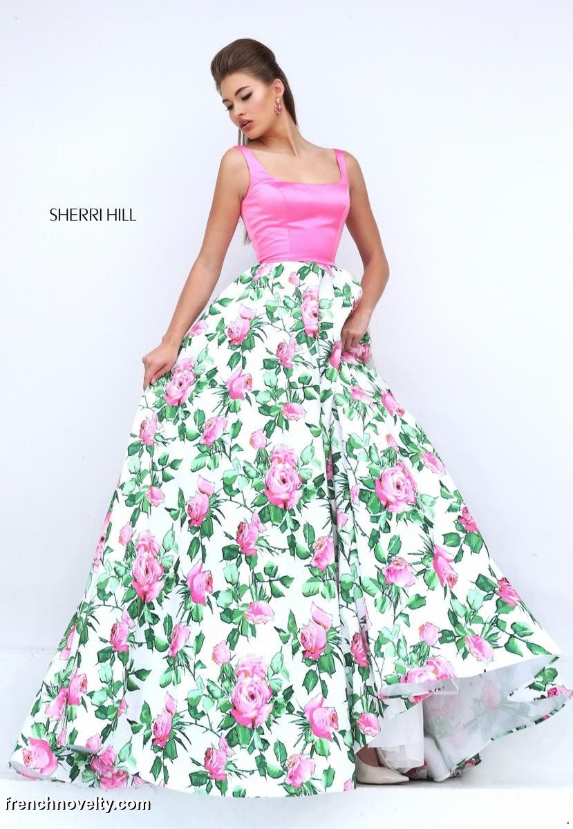 Sherri Hill 50462 Floral Print Prom Gown French Novelty 