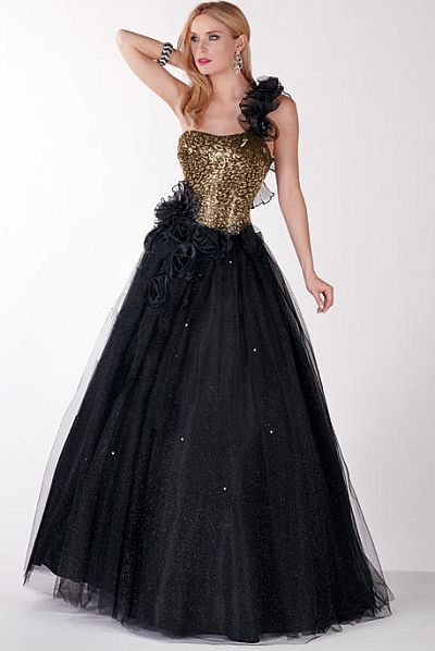 Alyce Paris Black Label Floral Tulle Sequin Ball Gown 5452: French Novelty