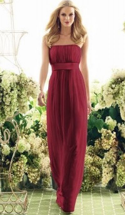 Raspberry Bridesmaid Dresses on After Six Strapless Long Column Bridesmaid Dress 6573 By Dessy Image