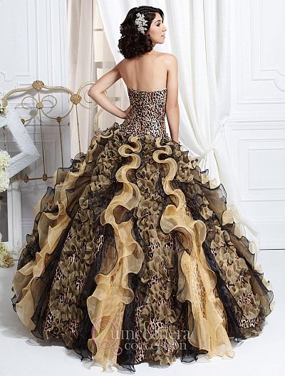 cheetah strapless dress