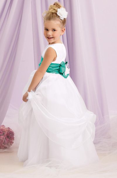 Flower girl dress teal