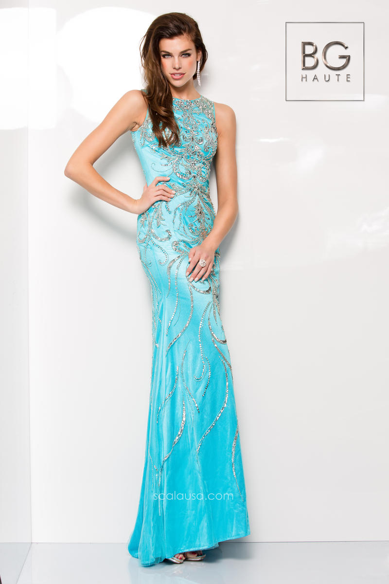 Bg Haute G3307 Beaded Illusion Prom Gown French Novelty 