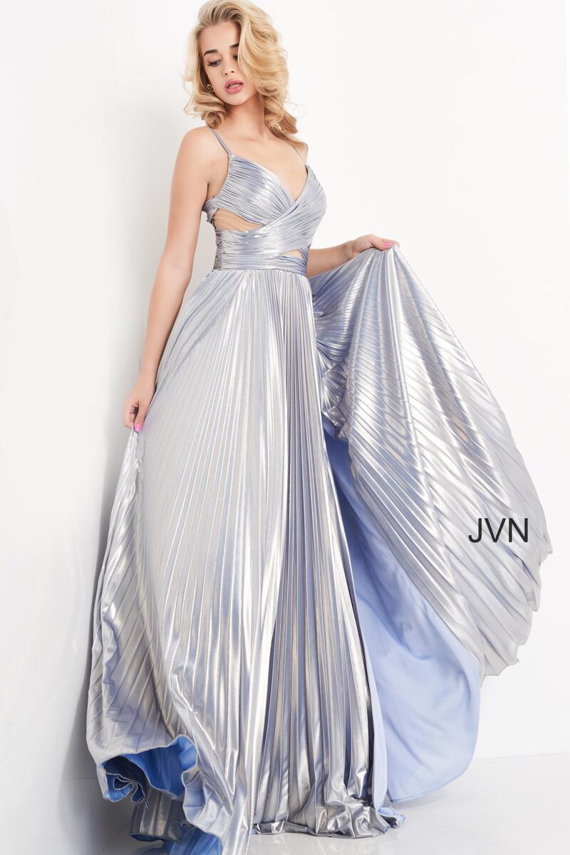 French Novelty JVN By Jovani JVN04890 Pleated Cutout Prom Dress