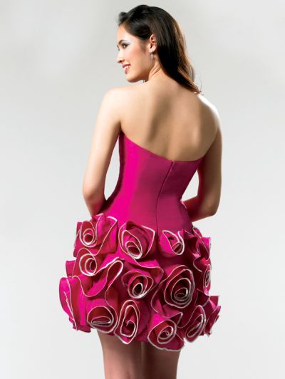 ... view of the ME Prom Ruffles and Roses Short Party Dress SR1392 image