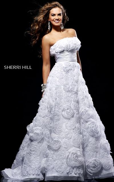 Sherri Hill 2223 on Sherri Hill Romantic Tulle Lace Rosettes Prom Pageant Dress 2223 Image