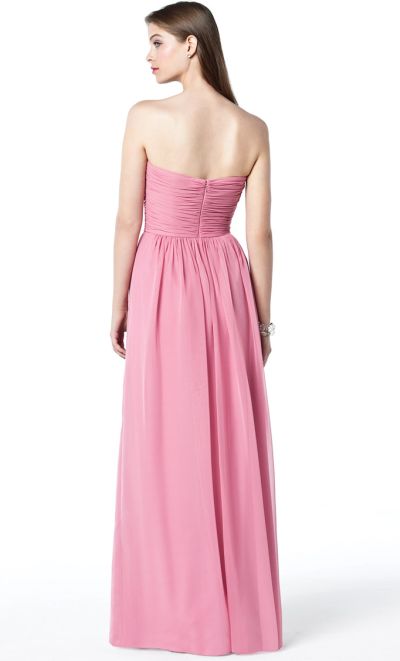 ... Dessy Chiffon Long Bridesmaid Dress with Convertible Sash 2833 image