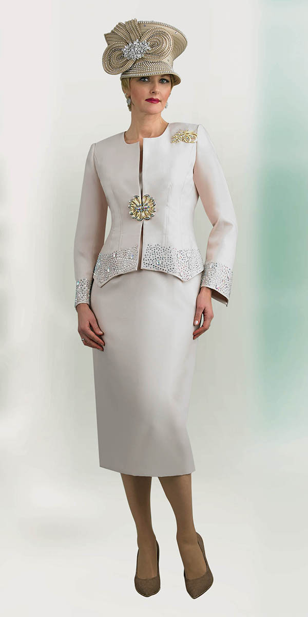 French Novelty: Lily and Taylor 4498 Ladies Jewel Trim Church Suit