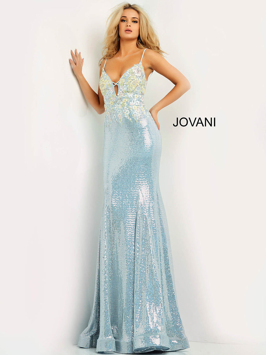 French Novelty: Jovani 06226 Metallic Stretch Prom Dress