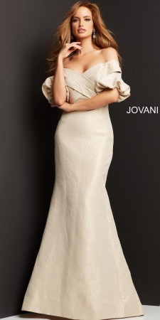 Jovani 39739 Off The Shoulder Scuba Evening Dress