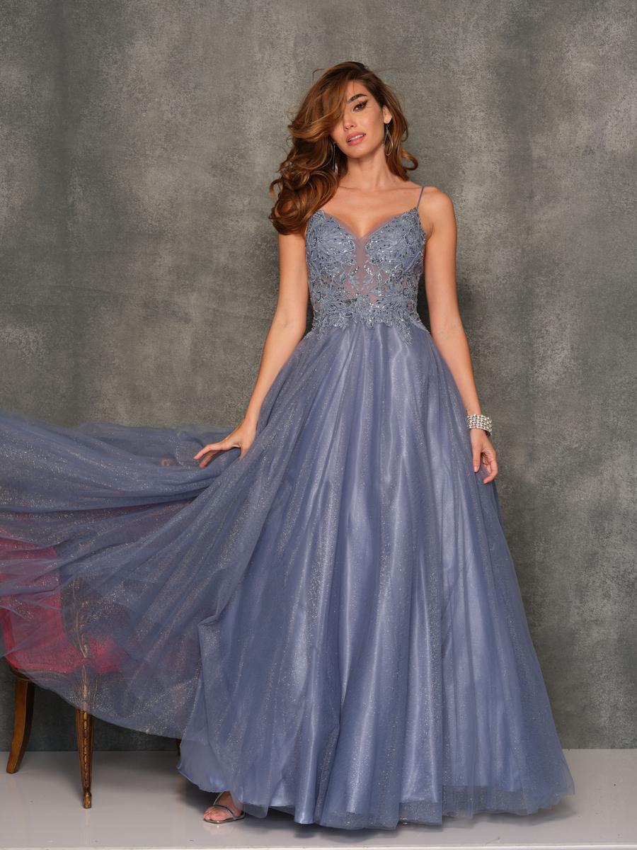 Steel blue hotsell prom dress