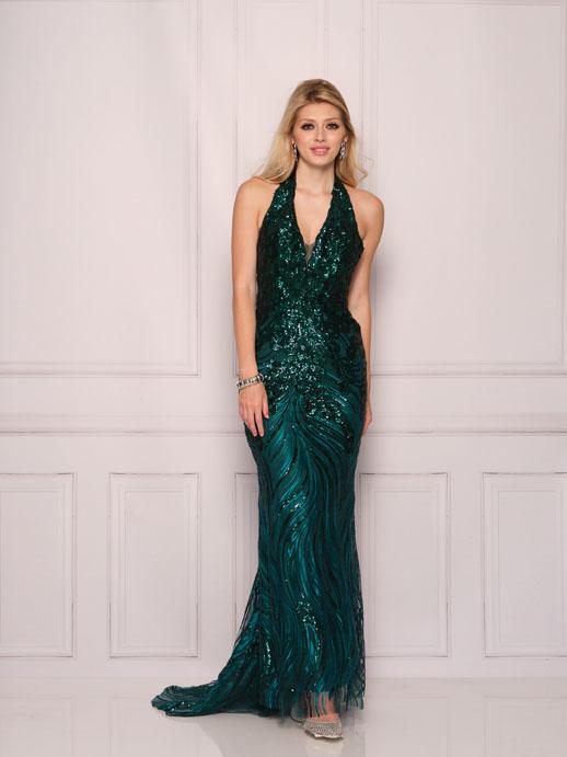 Emerald Halter Prom Dress