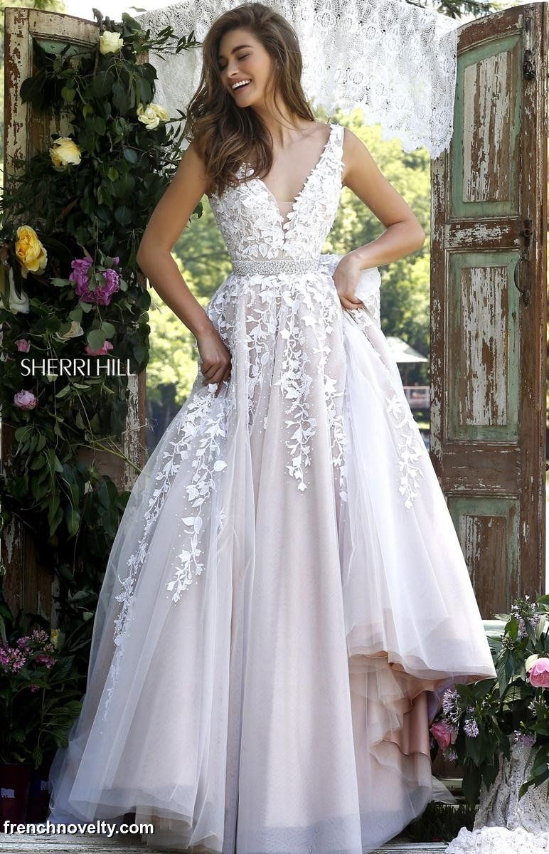 French Novelty: Sherri Hill 11335 Prom Gown with Vine Design