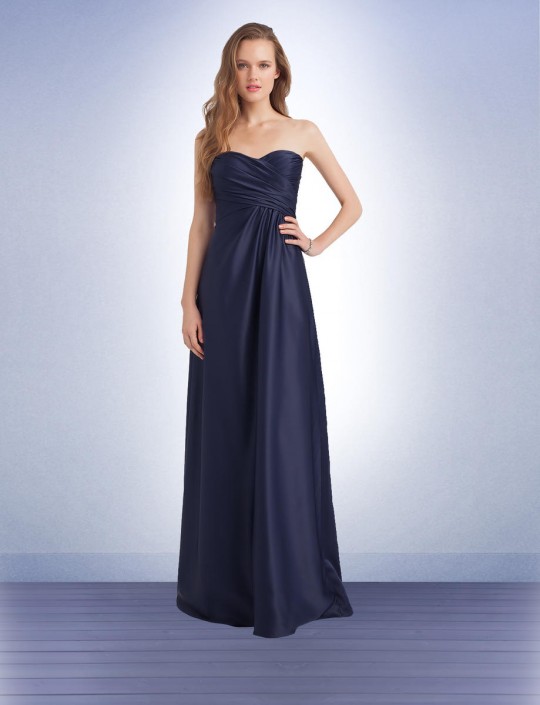 French Novelty Bill Levkoff 1141 Satin Empire Bridesmaid Gown