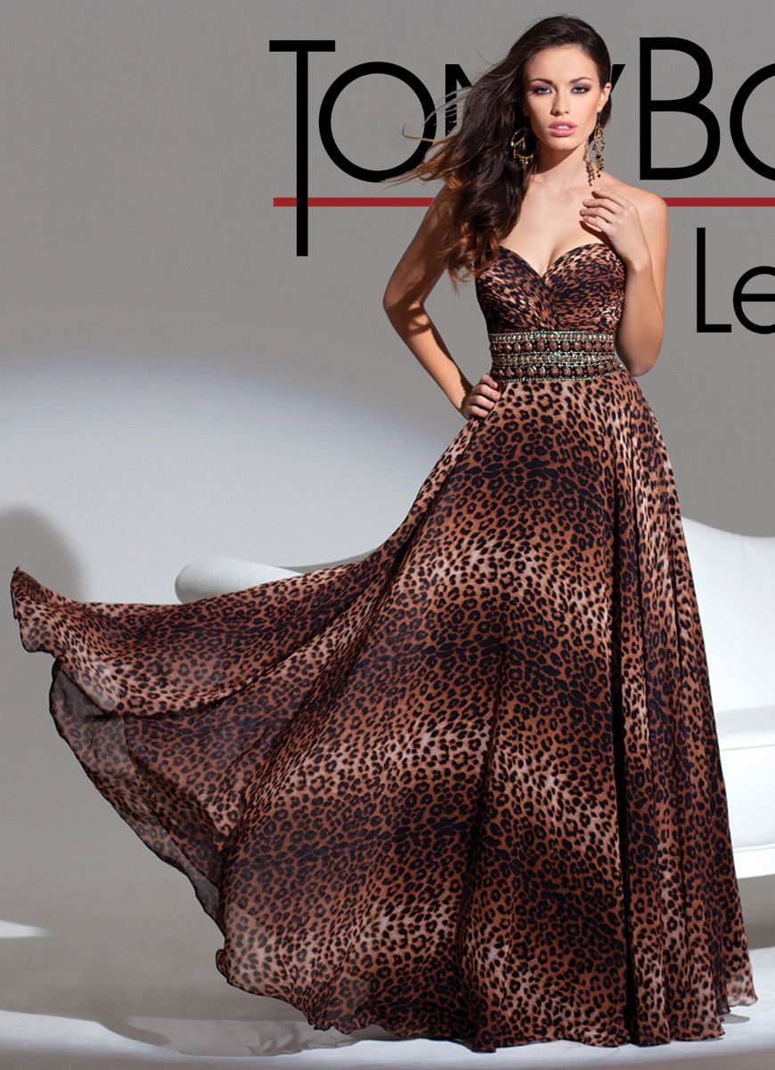 Animal Print Tony Bowls Prom Dress