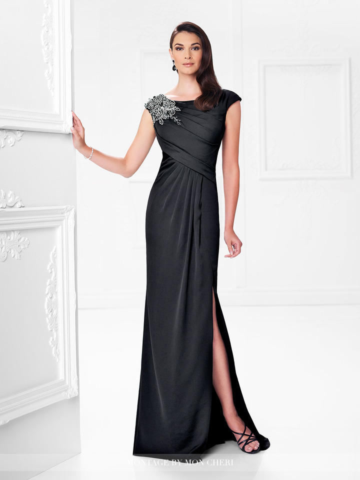 French Novelty: Montage 117923 Slim Crepe Mothers Gown