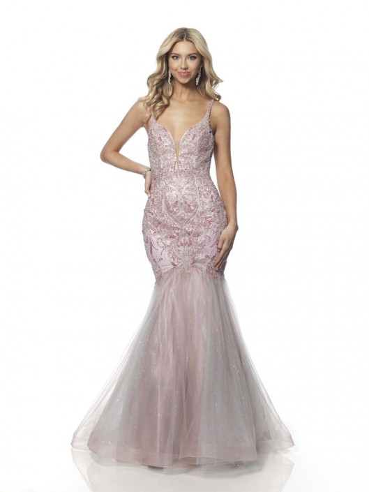 blush mermaid prom dress