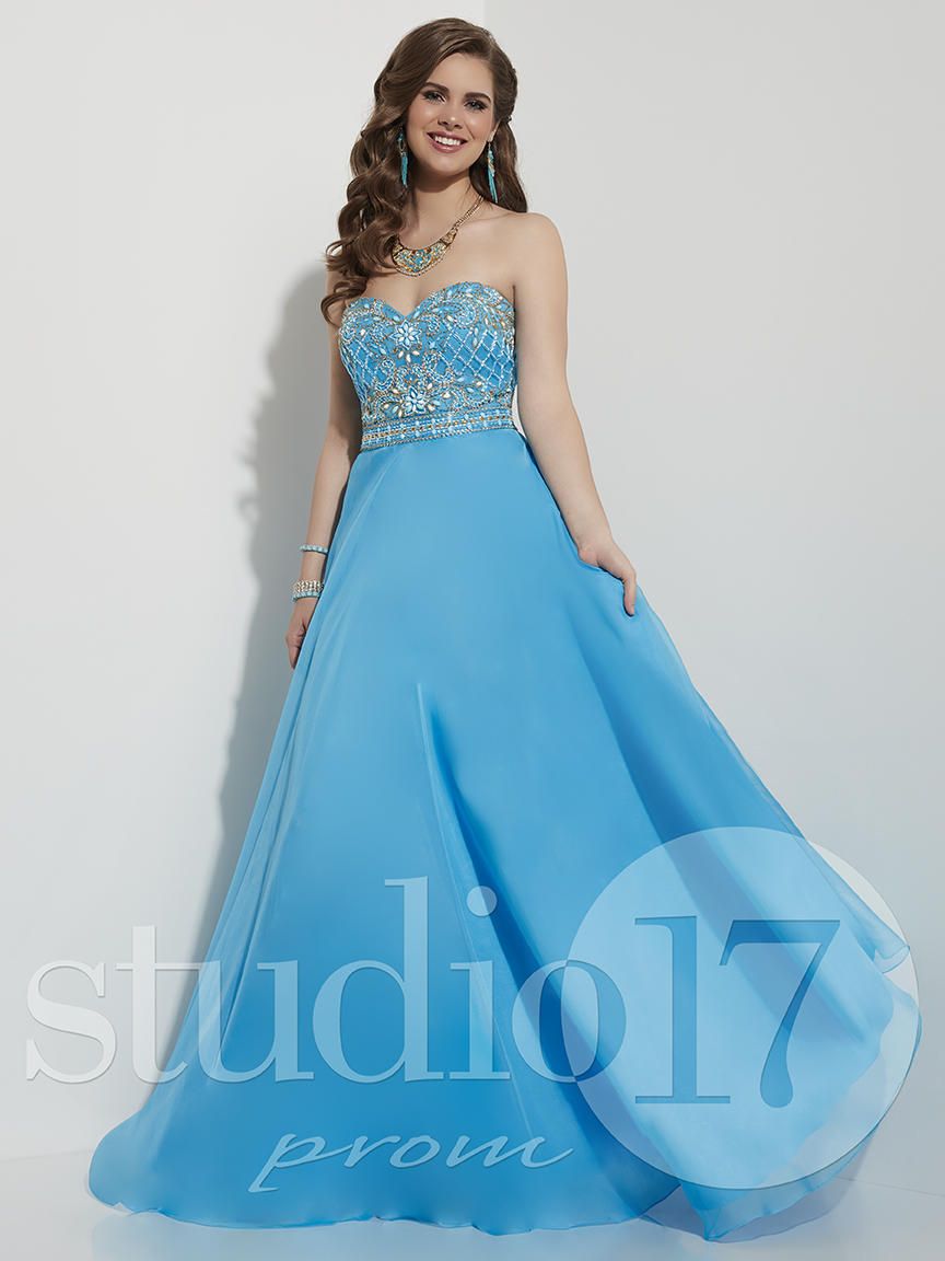 Studio 17 12610 Gown with Stones and Beads: French Novelty