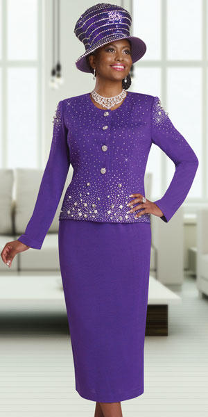 French Novelty: Donna Vinci Knits 13150 Womens Suit with Rhinestones