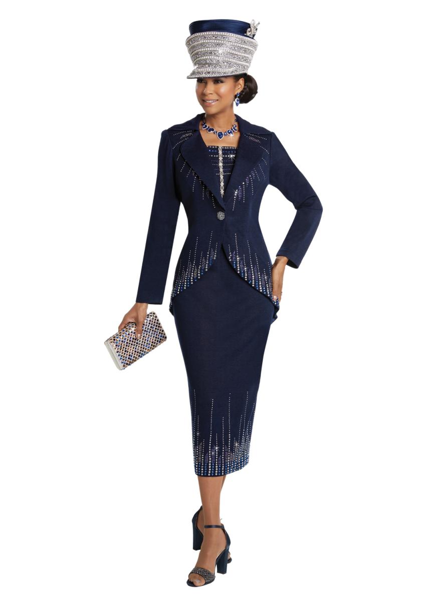 Donna Vinci Knits 13247 Ladies Rhinestone Trim Suit ...