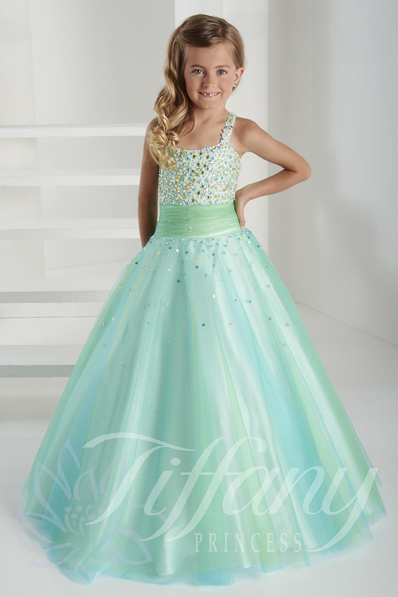 Blue Tiffany Pageant Dress Girl