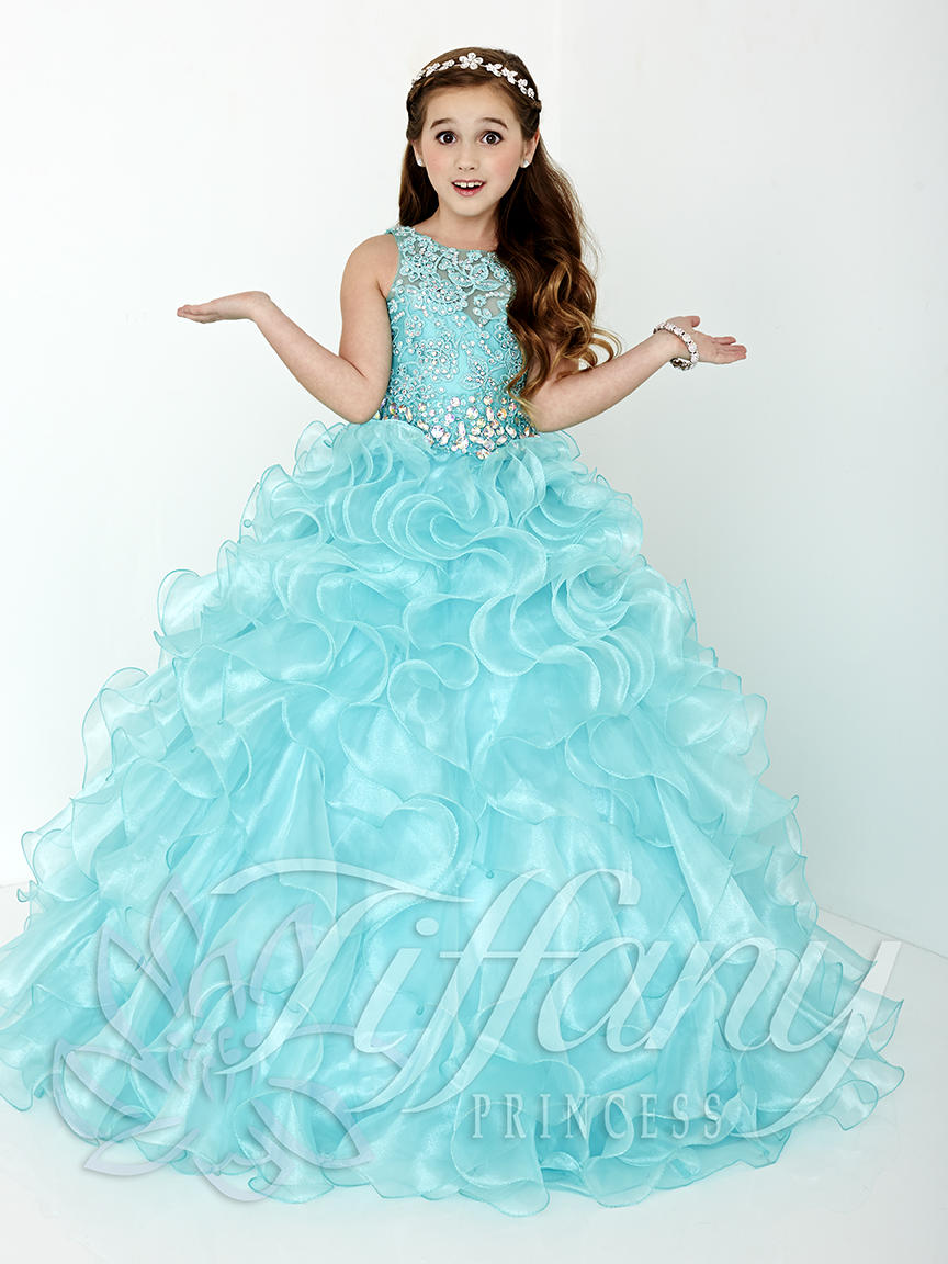 French Novelty: Tiffany Princess 13433 Girls Ruffle Pageant Dress