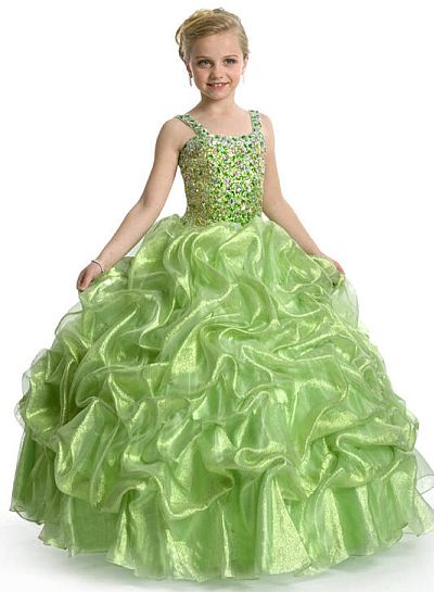 Perfect Angels 1466 Girls Organza Ruffle Pageant Dress: French Novelty