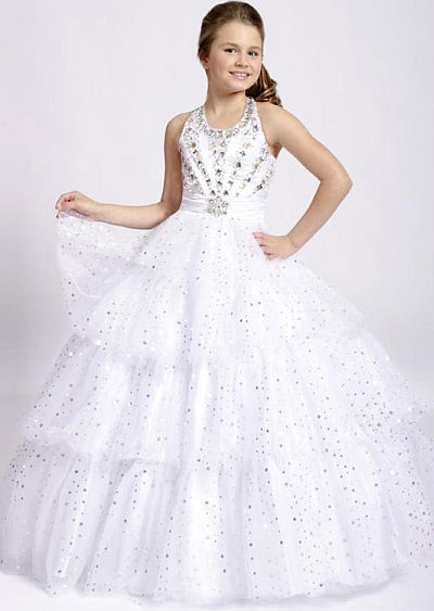 Perfect Angels 1479 Sparkle Soft Tulle Girls Pageant Dress: French Novelty