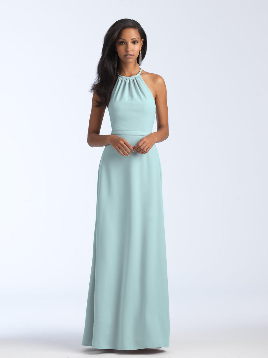 French Novelty: Allure 1570 High Neck Stretch Crepe Bridesmaid Dress