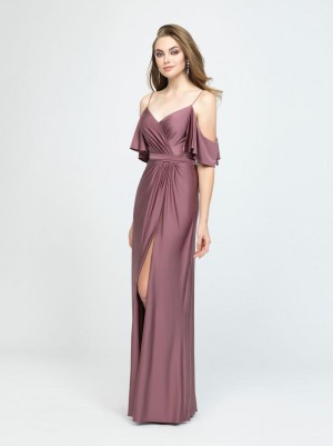 French Novelty: Allure 1703 Long Sleeve Deep V Bridesmaid Dress