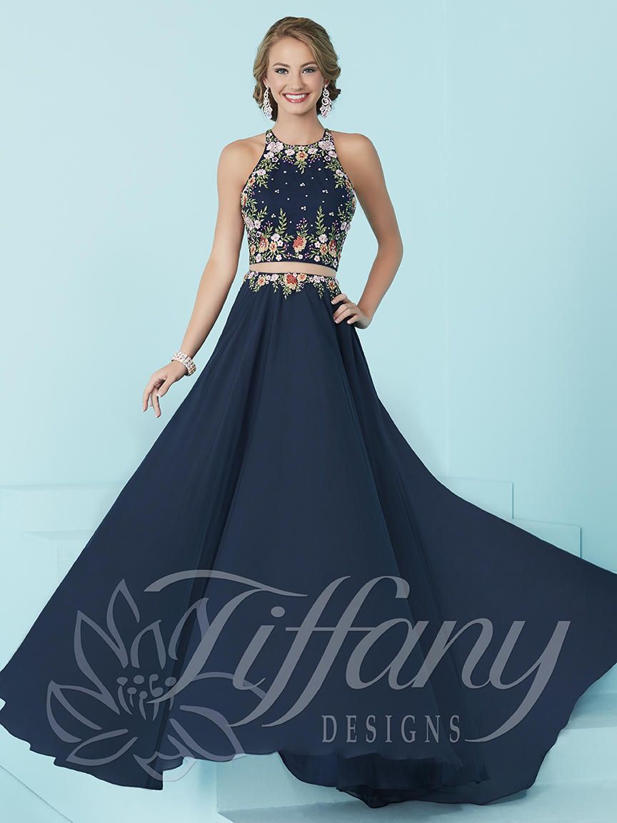 Tiffany Designs 16206 Halter 2pc Prom Dress: French Novelty