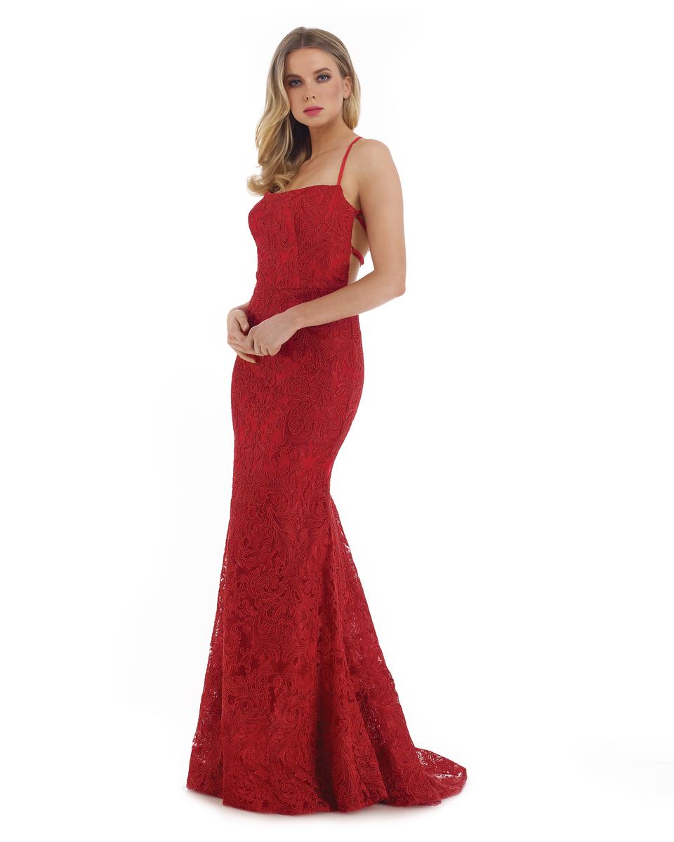 Morrell Maxie 16288 Red Lace Prom Dress: French Novelty