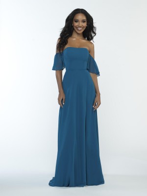 French Novelty: Allure 1703 Long Sleeve Deep V Bridesmaid Dress