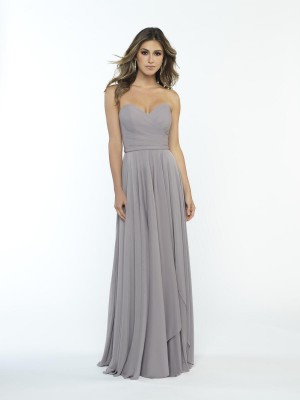 French Novelty: Allure 1703 Long Sleeve Deep V Bridesmaid Dress