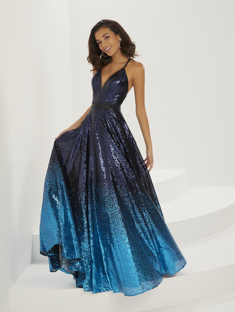 Blue ombre sales sequin dress