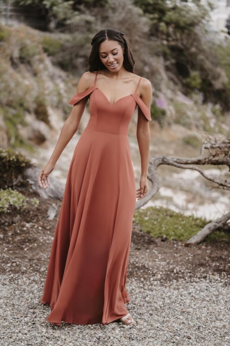 cold shoulder bridesmaid dress