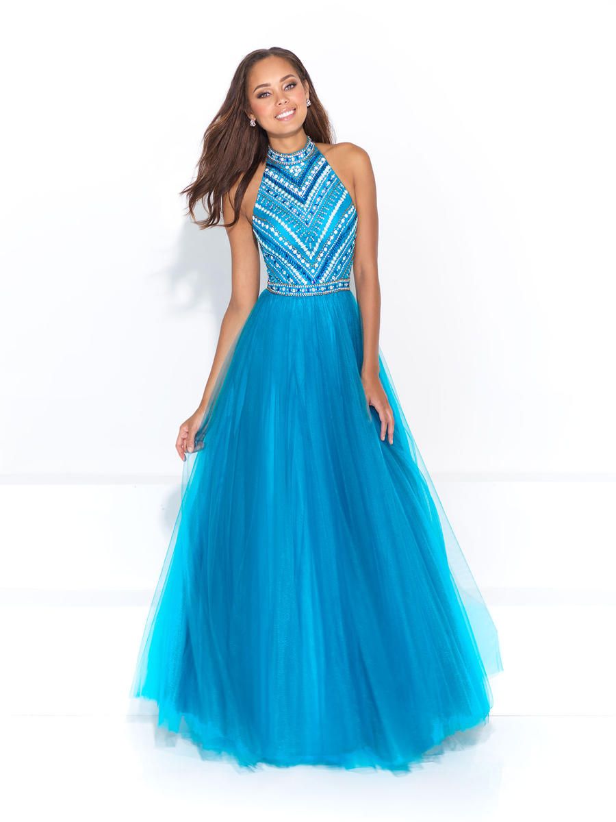 Madison James 17 209 Beaded Tulle Ball Gown French Novelty