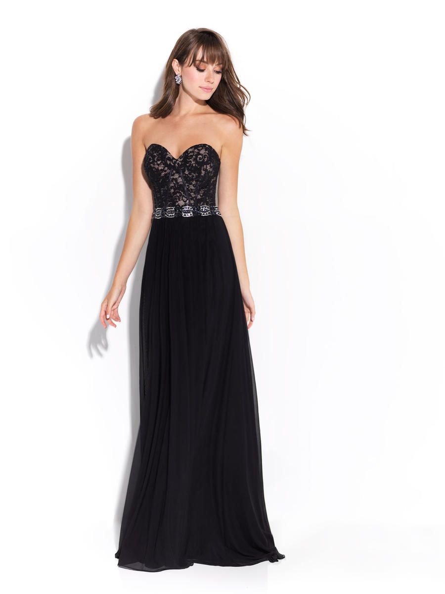 Madison James 17 224 Prom  Gown with Lace Bodice French 