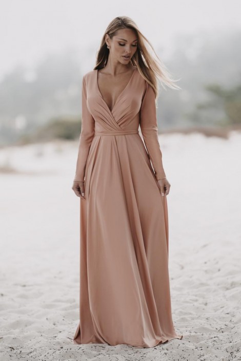 bridesmaid maxi dress long sleeve