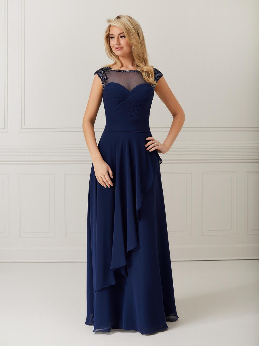 French Novelty: Christina Wu Elegance 17055 Asymmetrical Ruffle Gown