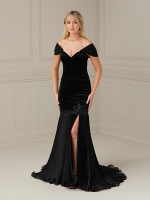 French Novelty: Christina Wu Celebration 22157 Long Sleeve Velvet Gown