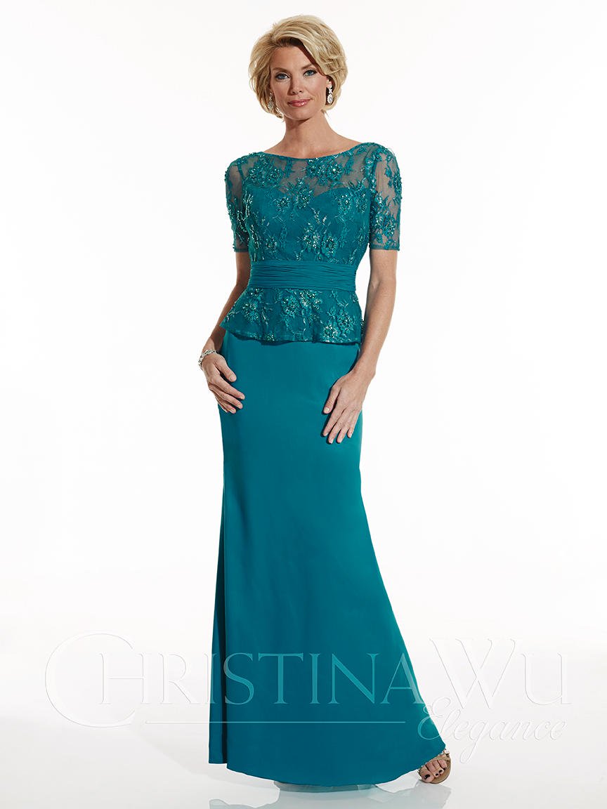 French Novelty: Christina Wu Elegance 17758 Lace Peplum Mother of Bride ...